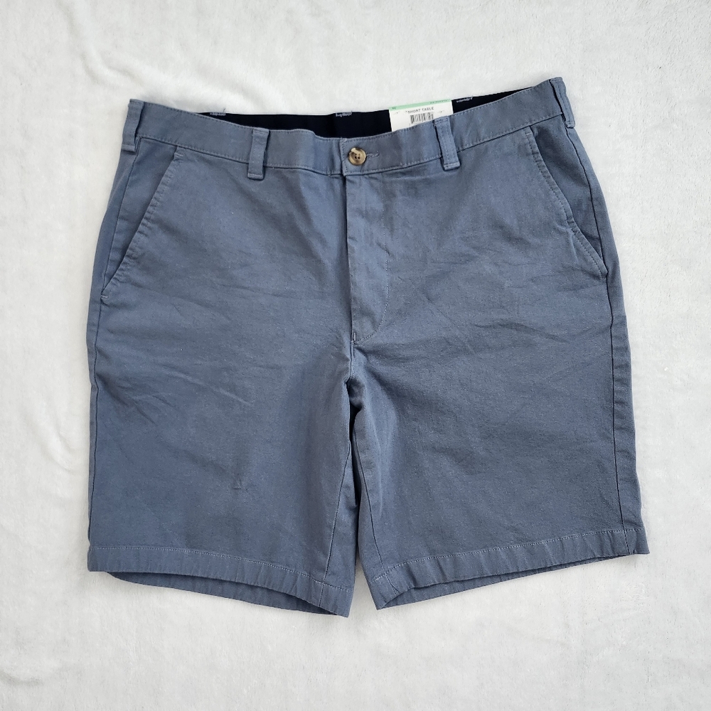 CLUB ROOM Mens Classic Fit 4 Way‎ Stretch Chino Shorts Blue Size 34 NWT Casual